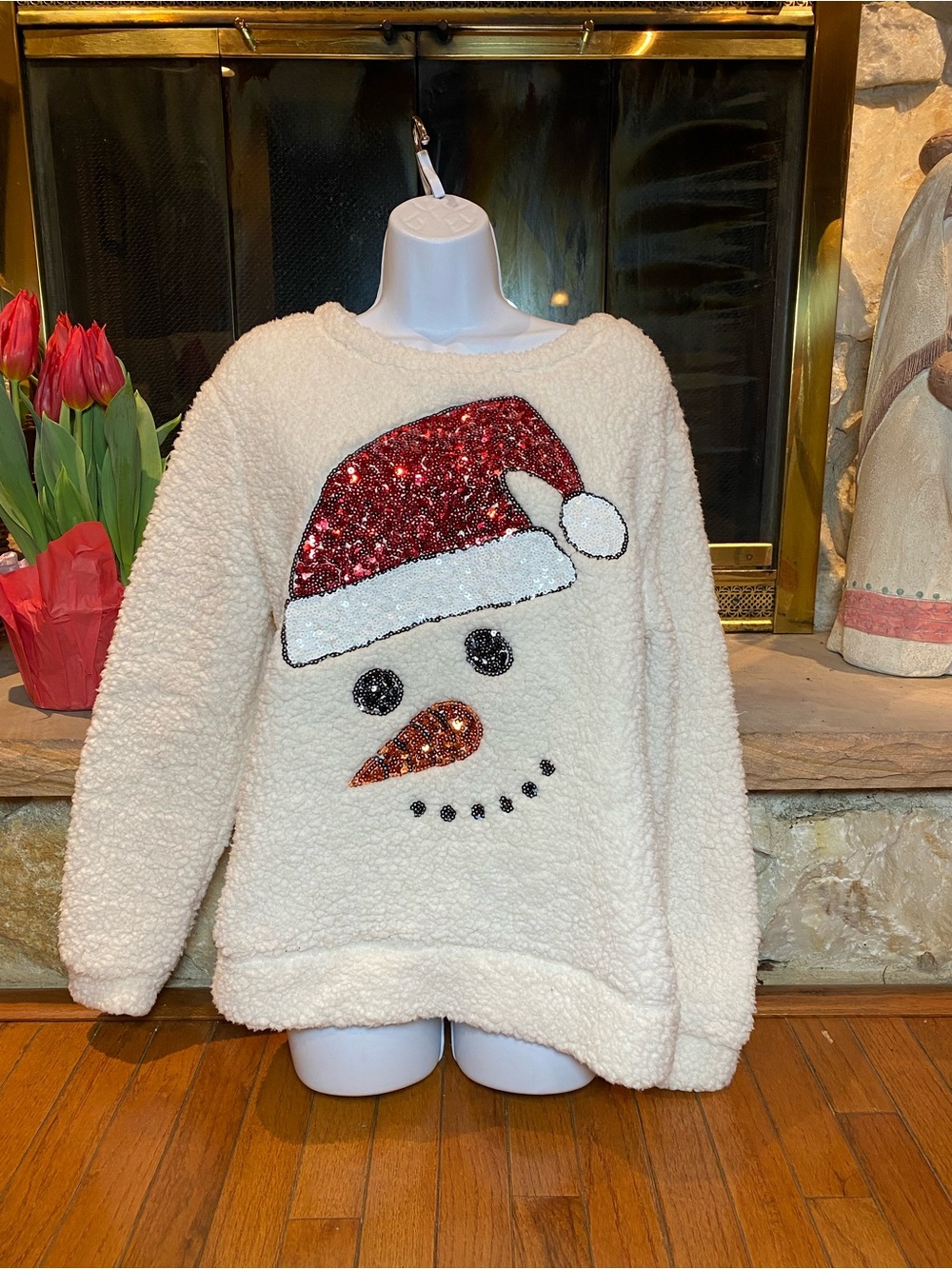 Christmas Snowman Sequin Sweater
